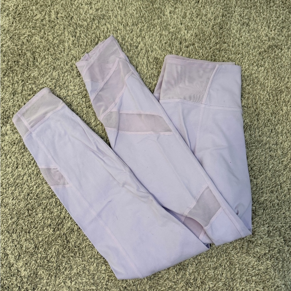 New Balance Lavender Leggings with Mesh Accents